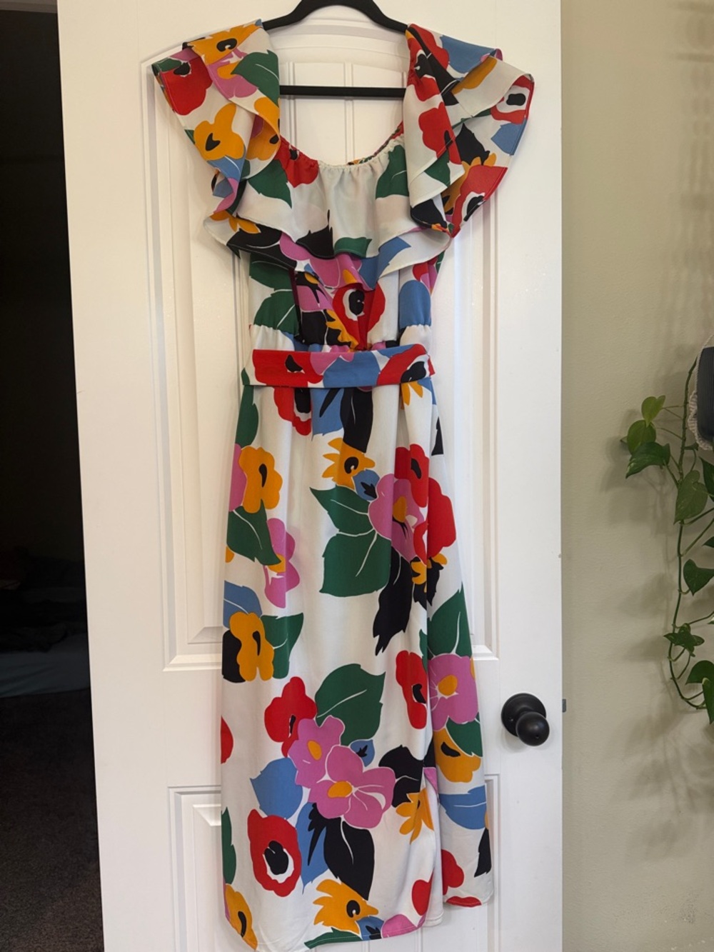 Show Me Your MuMu White Dress with Vibrant Floral Print